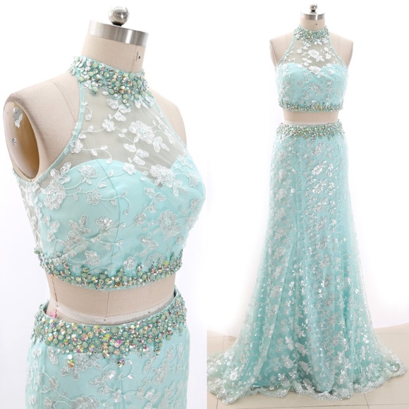 Blush Dresses & Skirts - High Neck 2 Piece Prom Pageant Gown Formal Dress